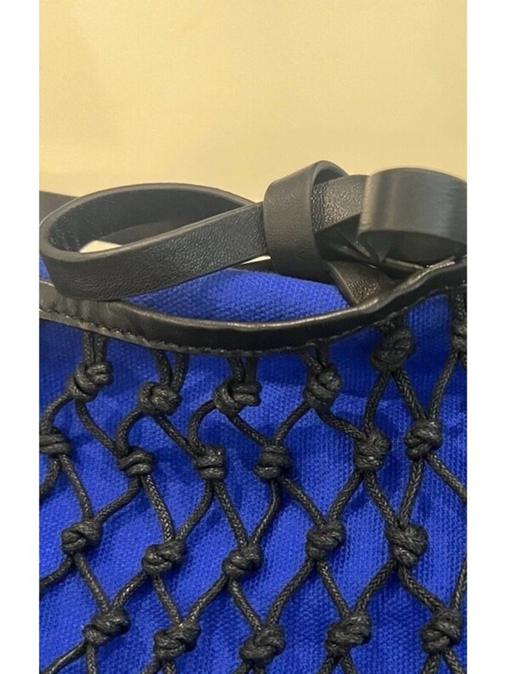 $98 Free People Silver Springs Sling Bag Black Blue  Crochet Mini Crossbody NEW - Picture 8 of 14